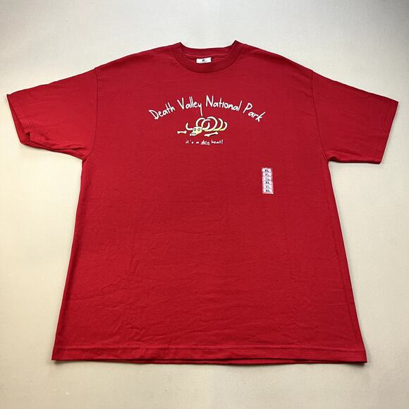 Vintage Death Valley National Park T-Shirt Adult XL Red Nature Hiking Cartoon - Picture 1 of 9